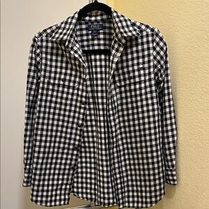 Polo by Ralph Lauren Black and White Checkered Kids Button Down Shirt